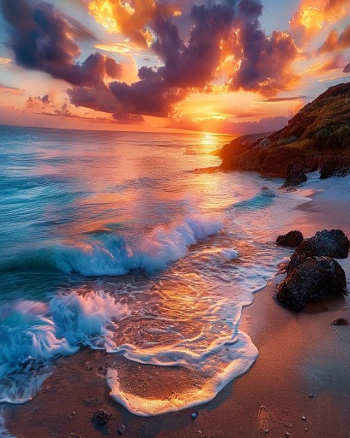 Beach Sunset Background